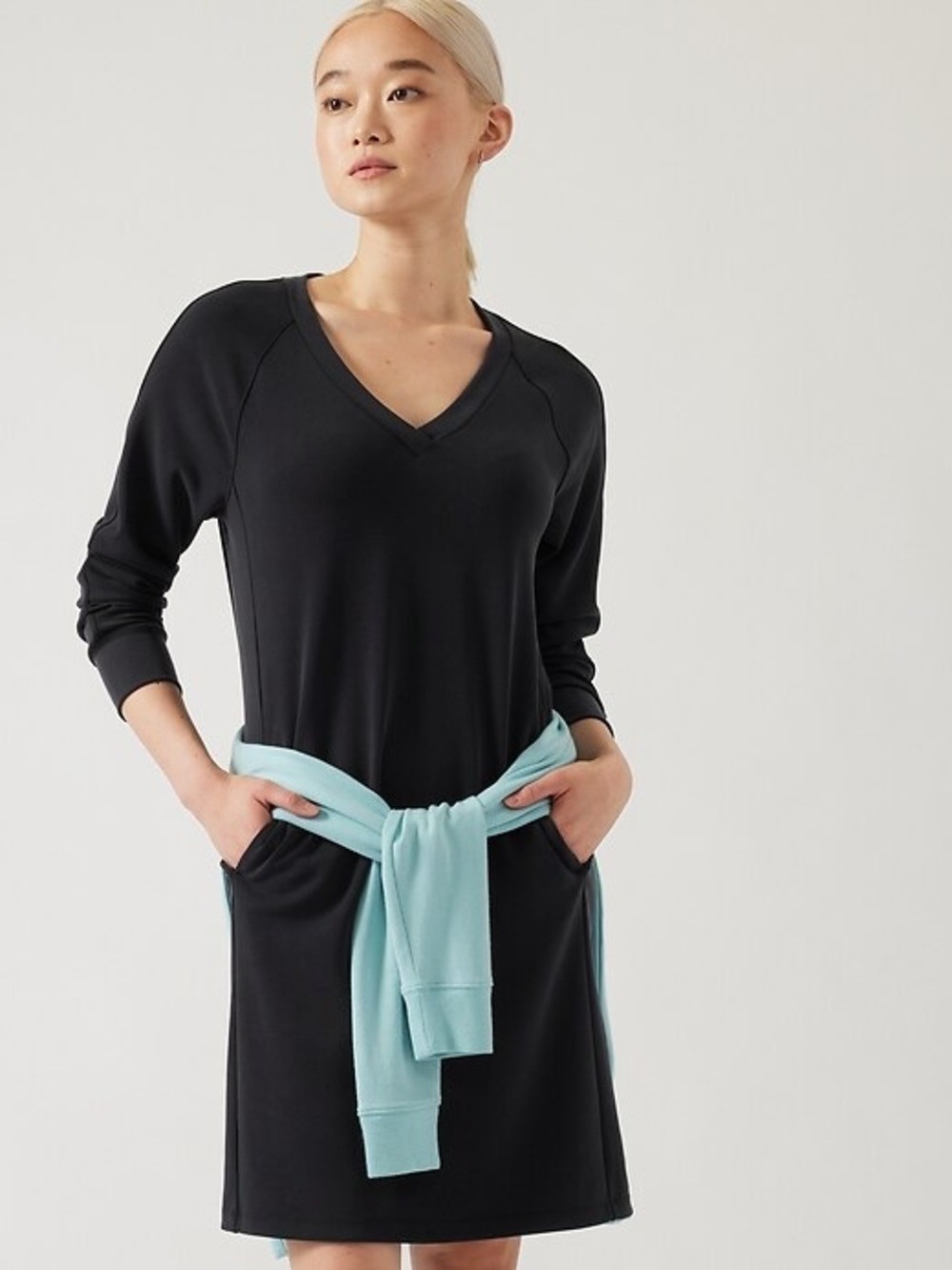 Athleta Seasoft Long Sleeve Dress Black Size XL
